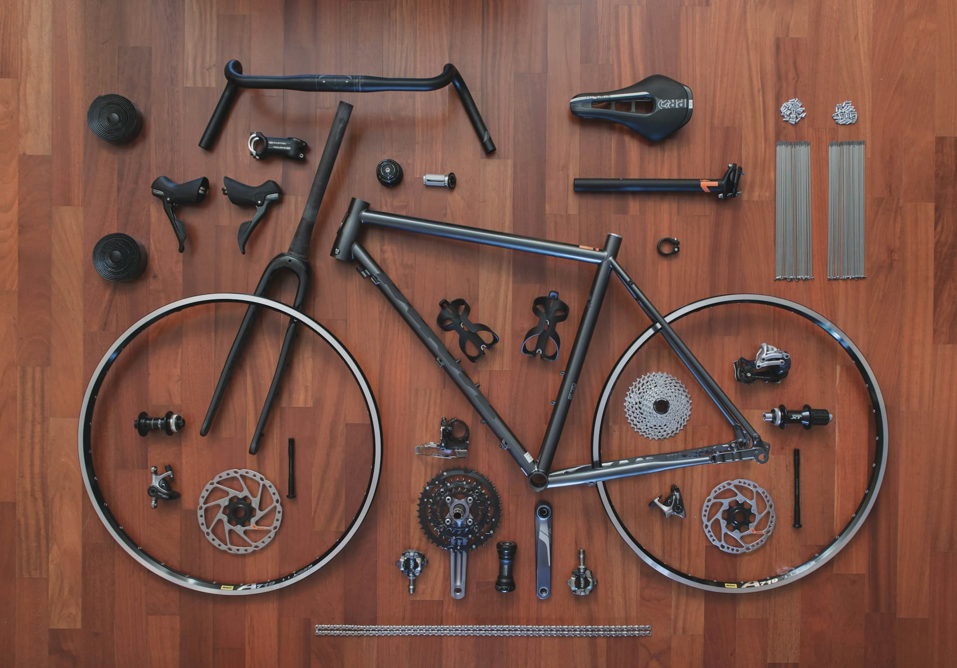 Disassembled bike