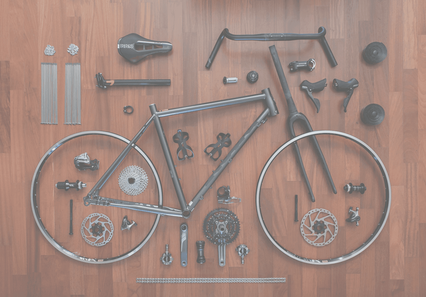 Disassembled bike